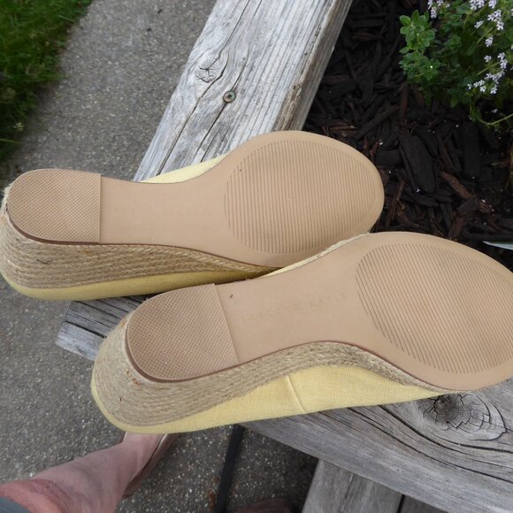 Kelly & Katie Open Toe, Yellow Espadrilles, Size 7.5 - Picture 3 of 3